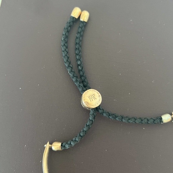 MONICA VINADER Fiji Friendship Bracelet 18K Rose Gold Vermeil Black Rope - Picture 4 of 7